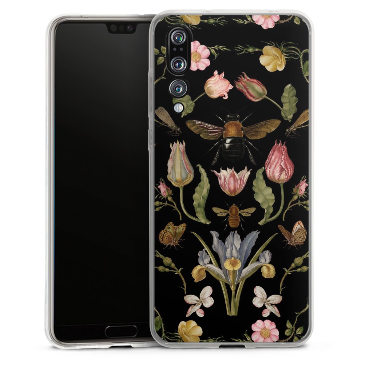 Veldbloemen en Bijen Zwart