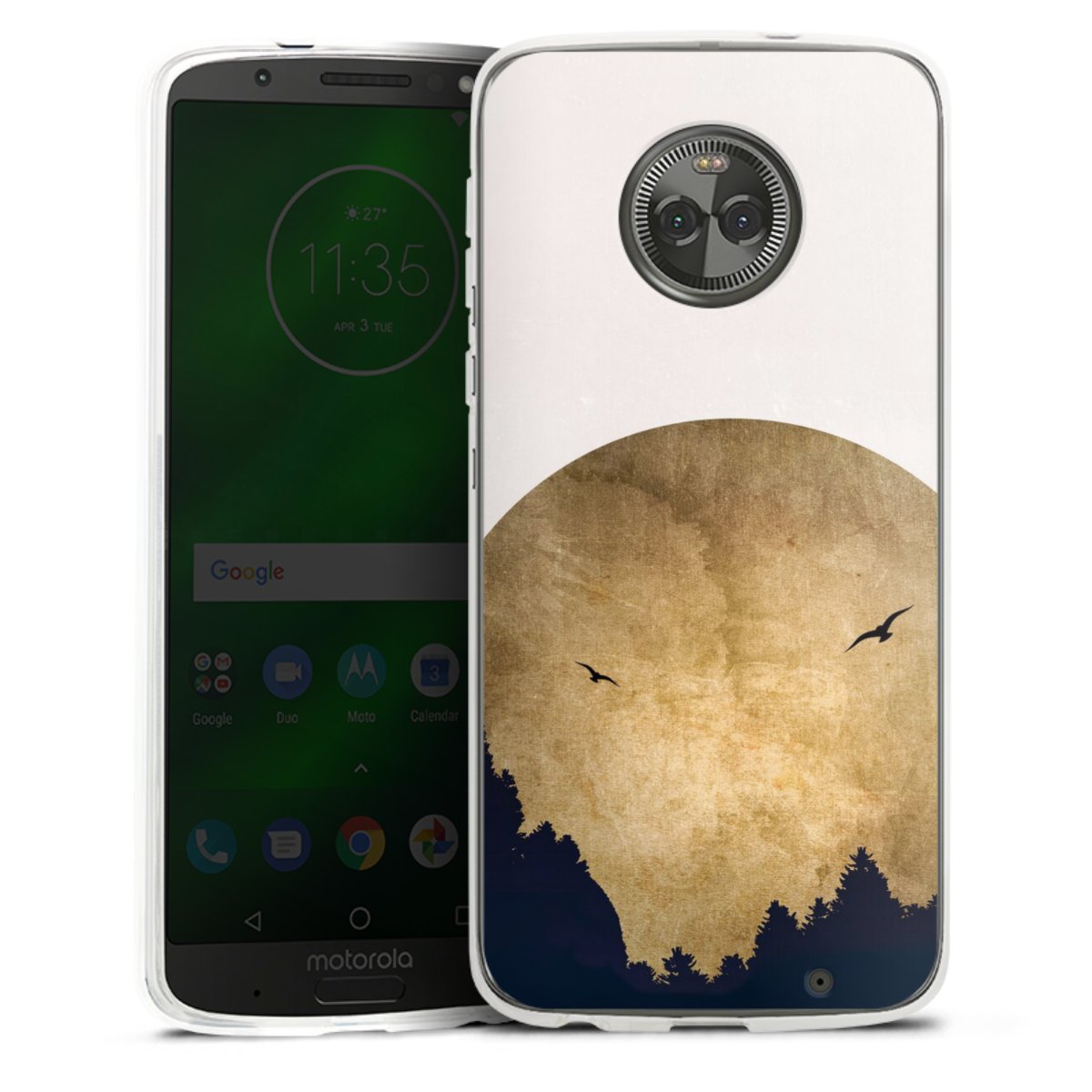 Twee vogels en de maan