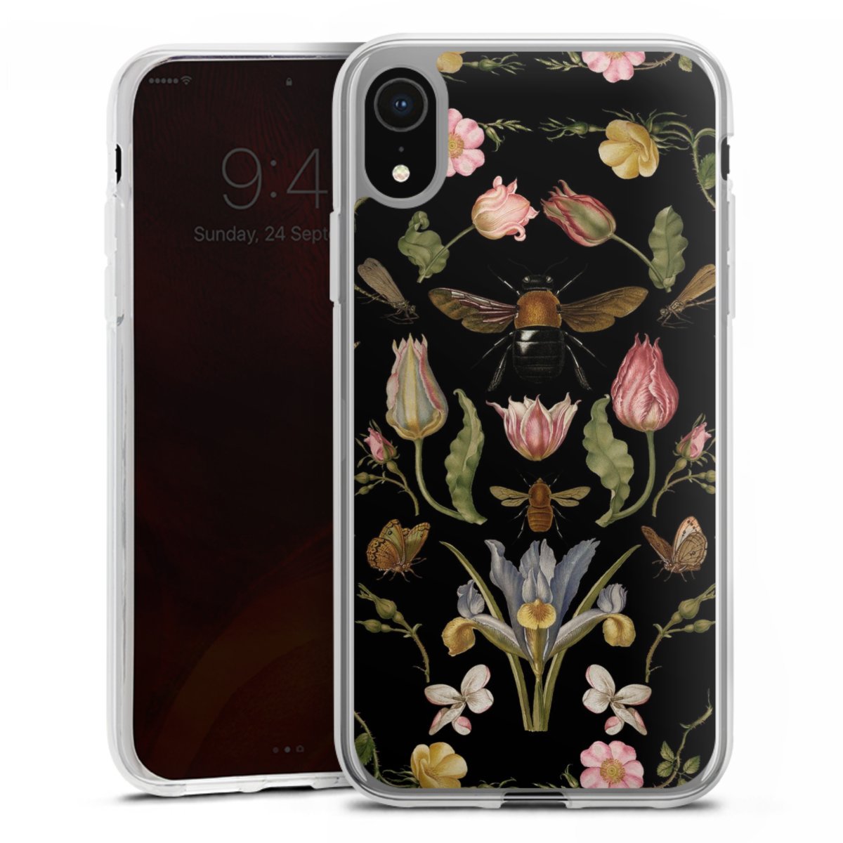 Veldbloemen en Bijen Zwart