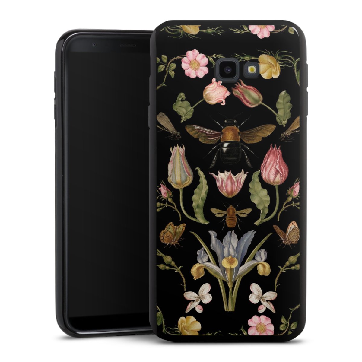 Fleurs Sauvages et Abeilles Fond Noir