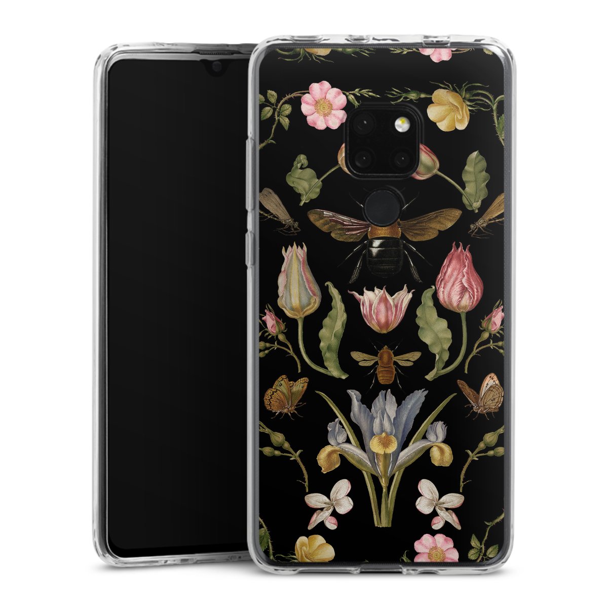 Wildblumen und Biene Schwarz