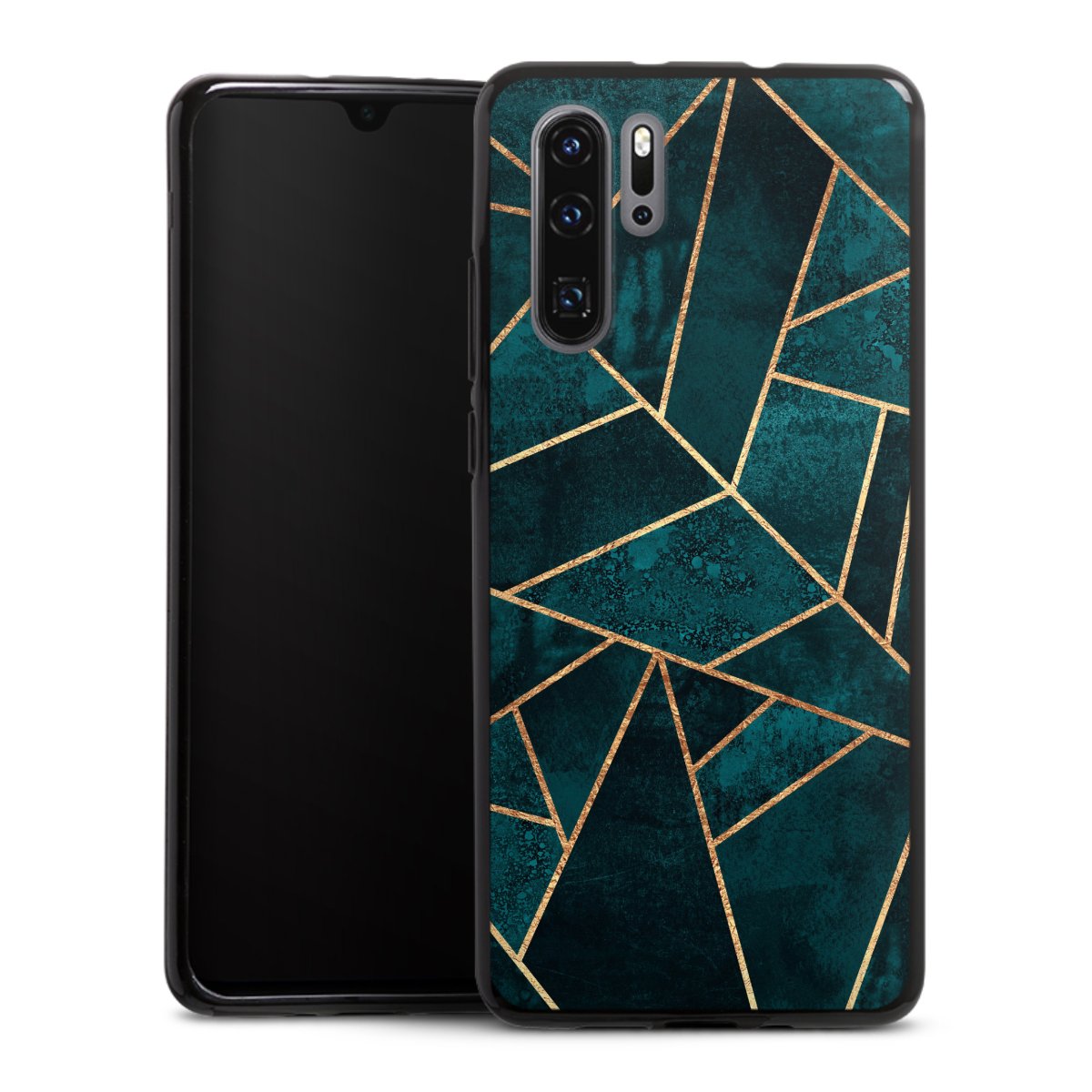 Imprimé or pierre sarcelle profond