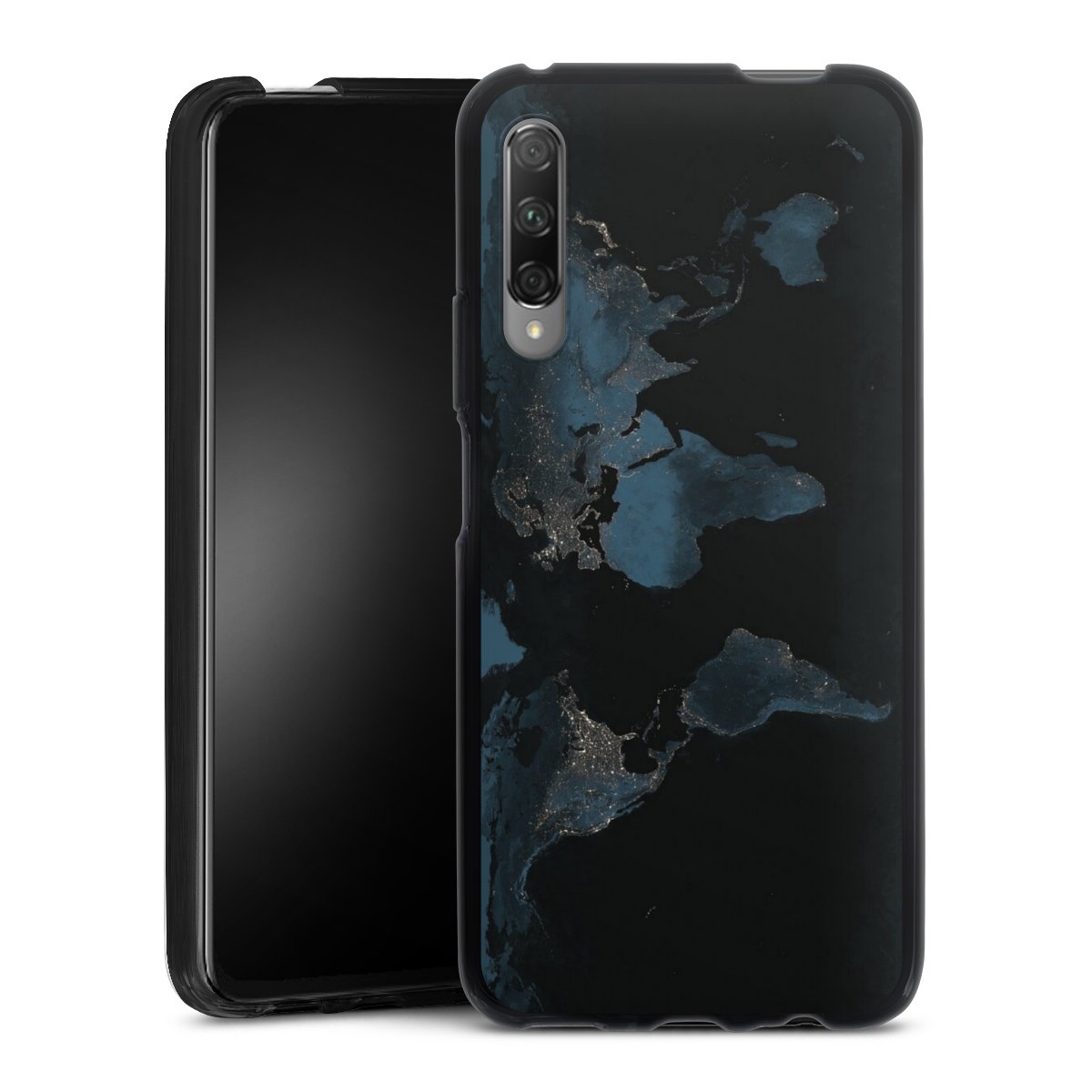 Mappa del mondo con luce notturna