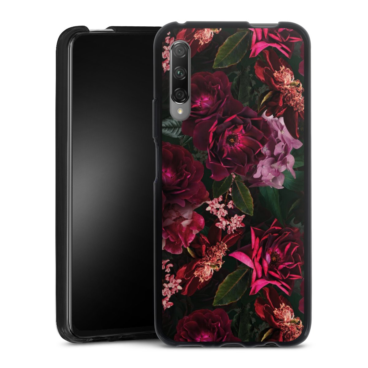 Dunkelrote und rosa Blüten