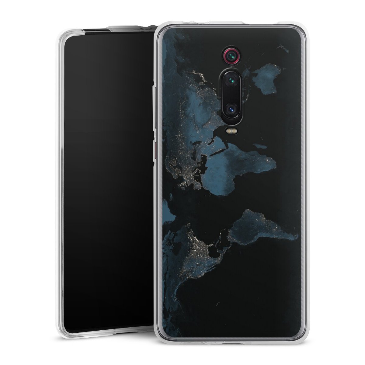 Mappa del mondo con luce notturna