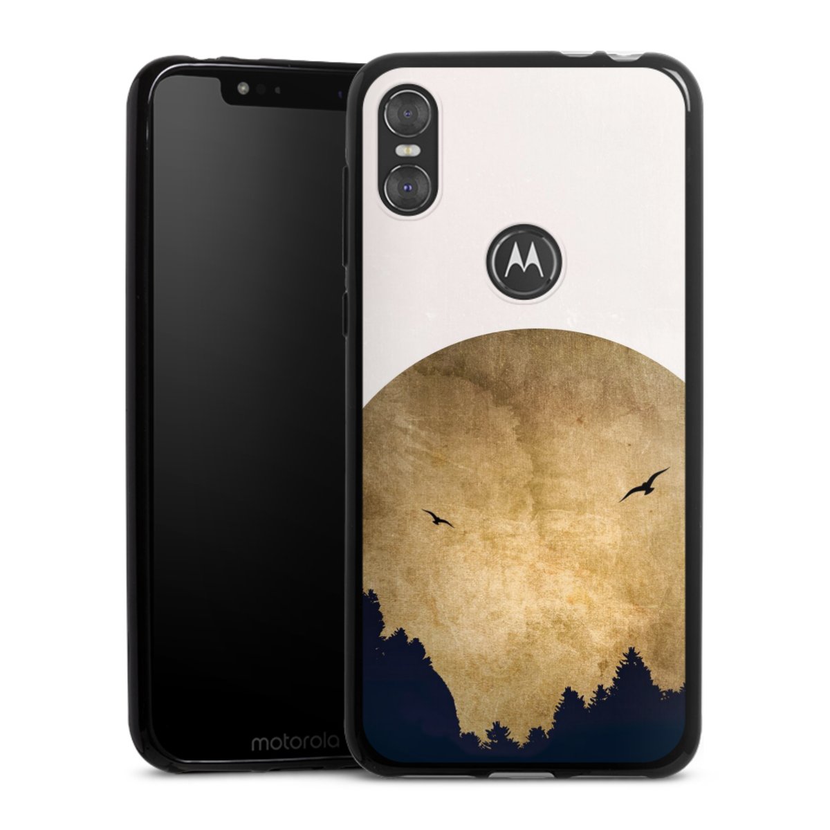 Deux oiseaux et la lune