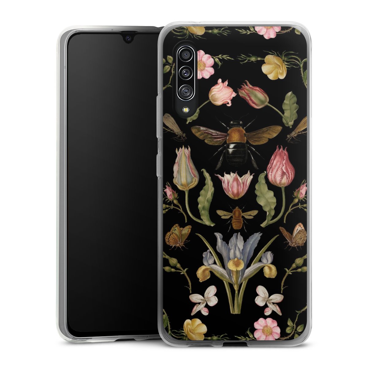 Wildblumen und Biene Schwarz