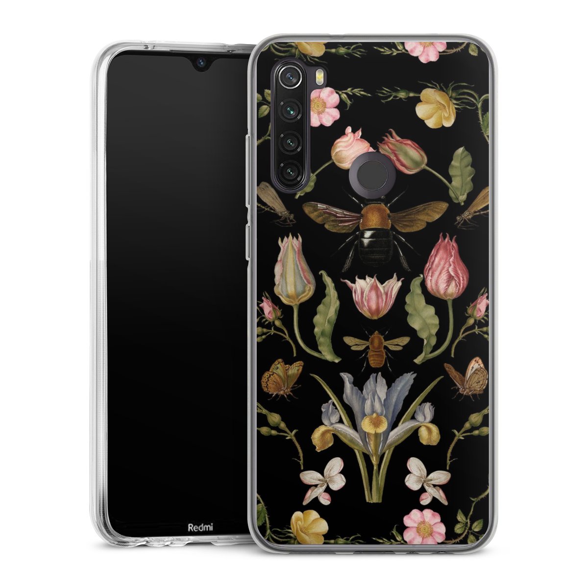 Wildblumen und Biene Schwarz