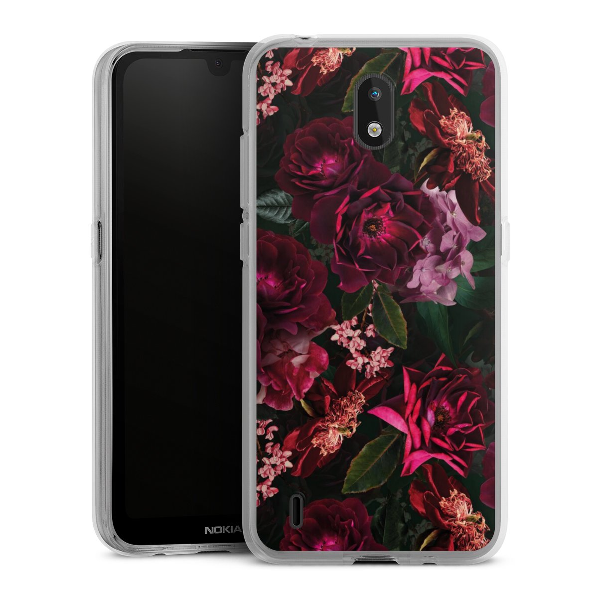 Dunkelrote und rosa Blüten