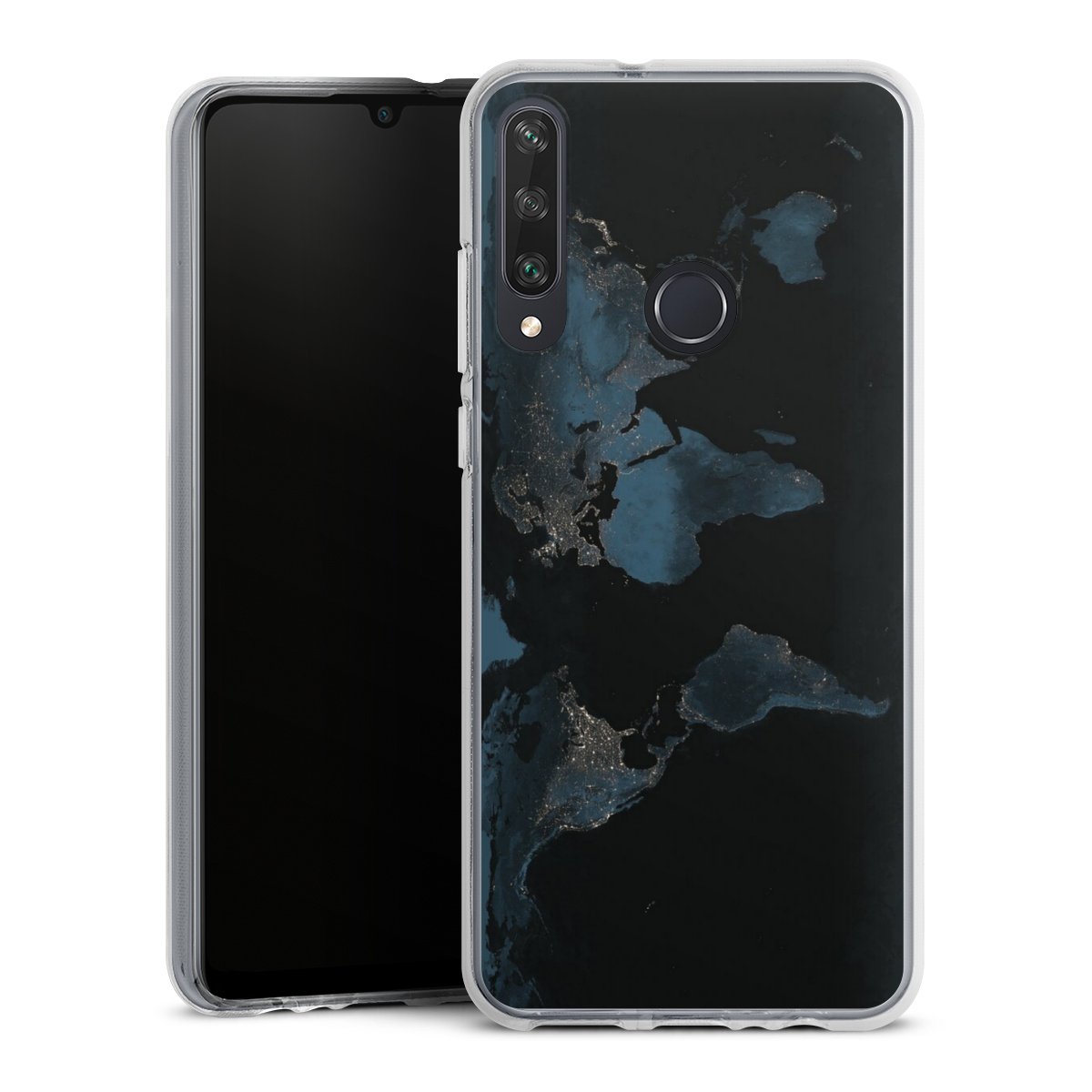 Mappa del mondo con luce notturna