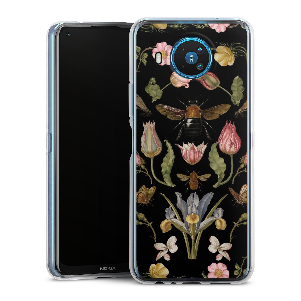 Wildblumen und Biene Schwarz