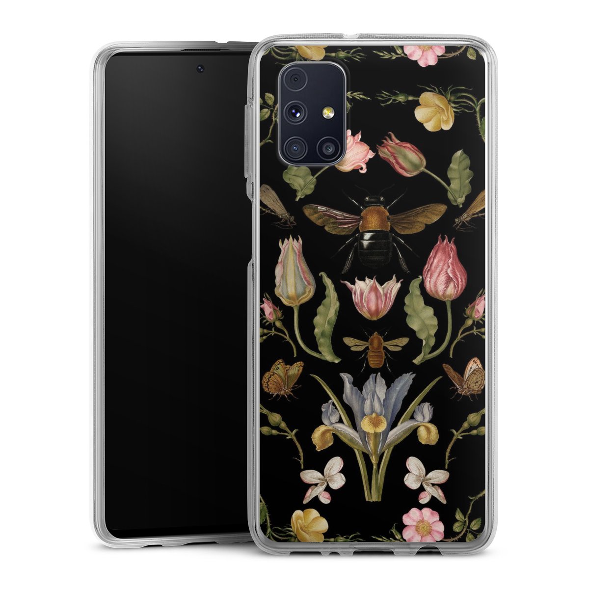 Wildblumen und Biene Schwarz