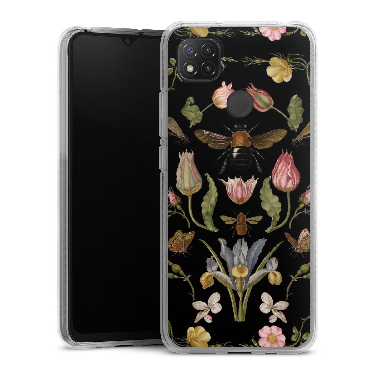 Wildblumen und Biene Schwarz