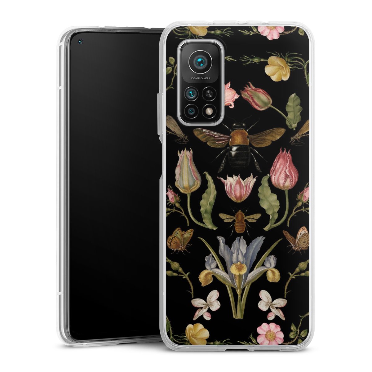 Wildblumen und Biene Schwarz