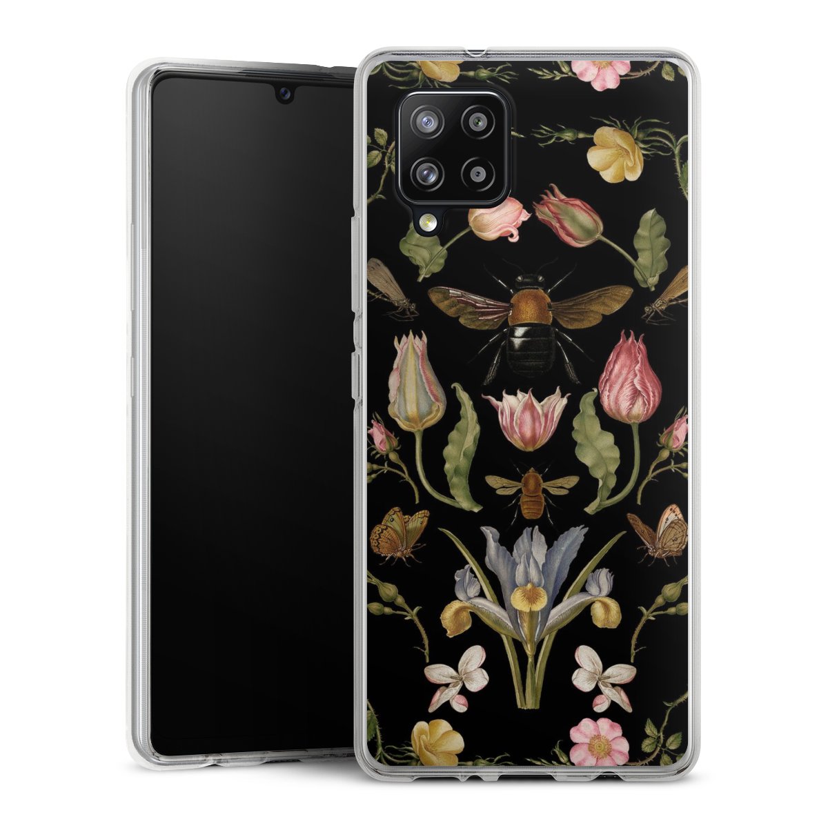 Wildblumen und Biene Schwarz