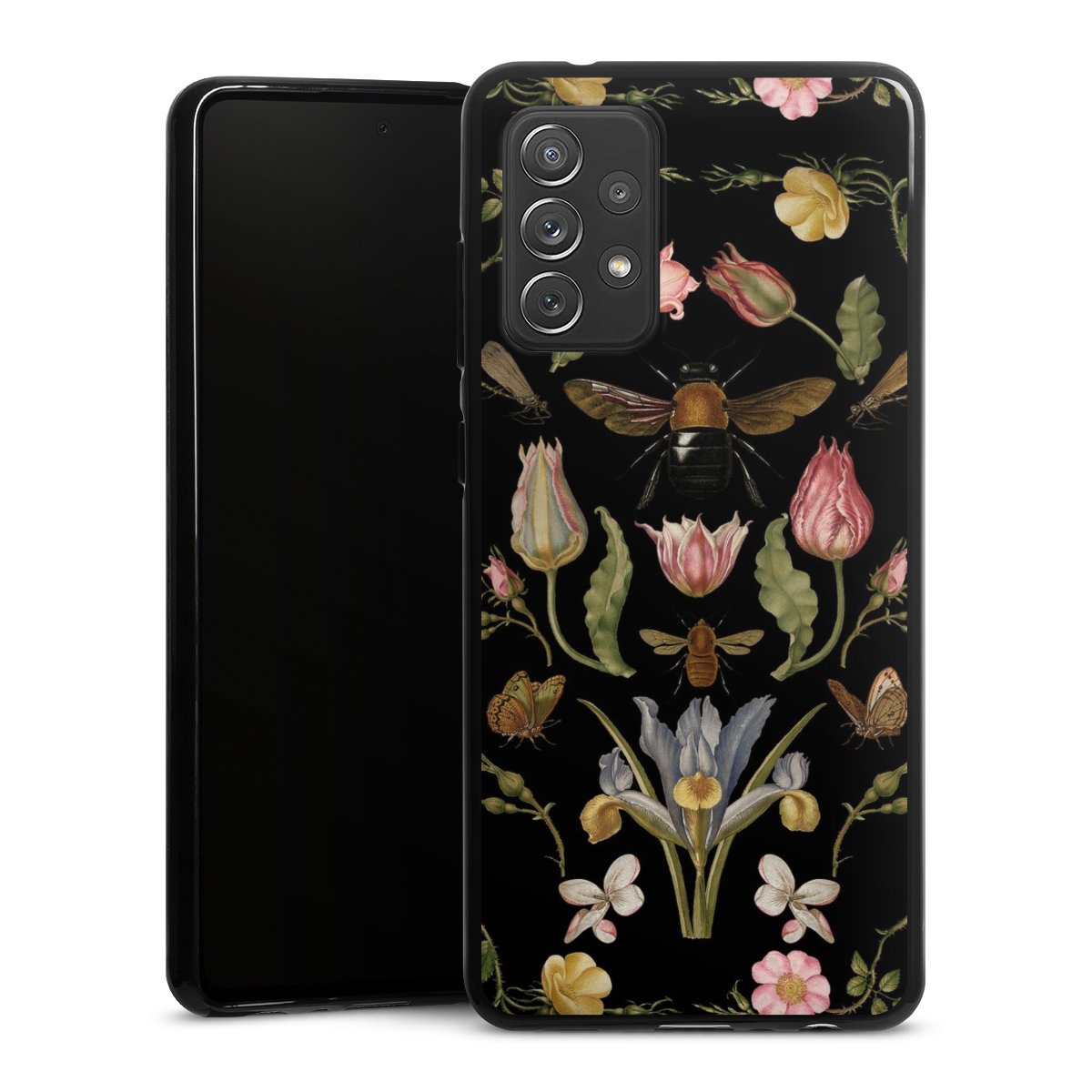 Wildblumen und Biene Schwarz