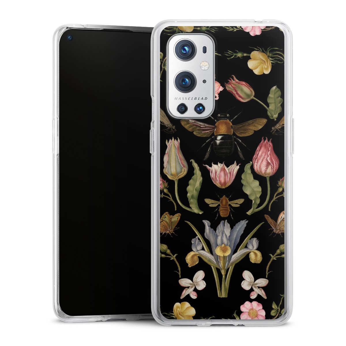 Wildblumen und Biene Schwarz