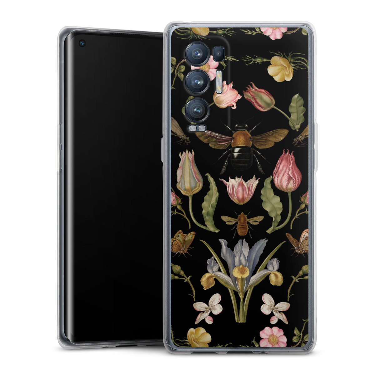 Wildblumen und Biene Schwarz