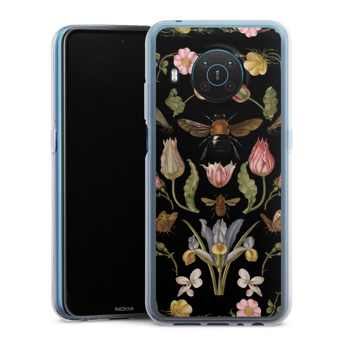 Wildblumen und Biene Schwarz