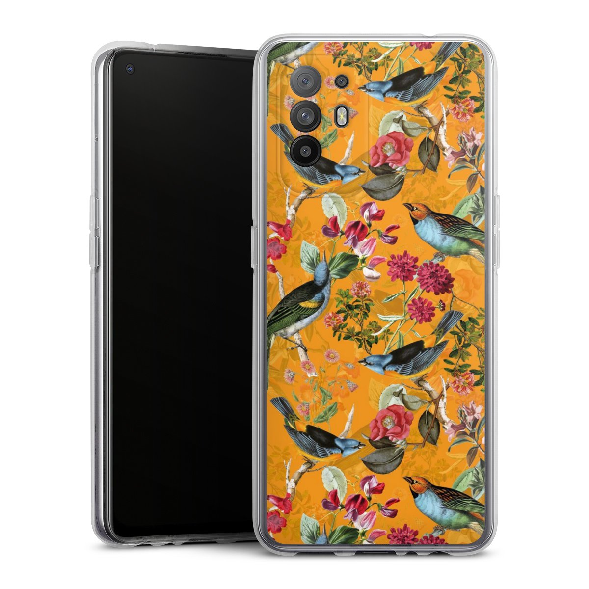 Vogels Bloemen Behang