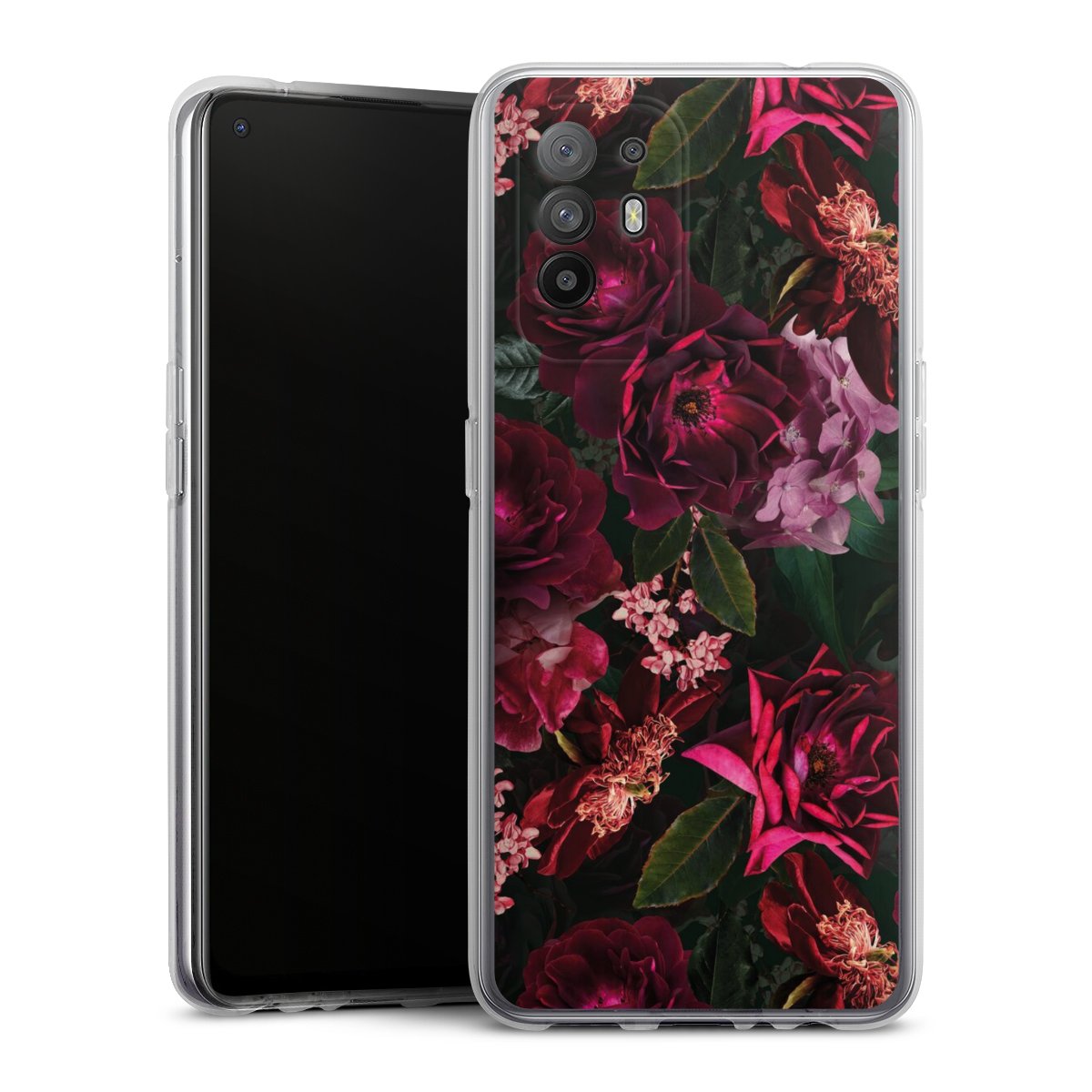Dunkelrote und rosa Blüten