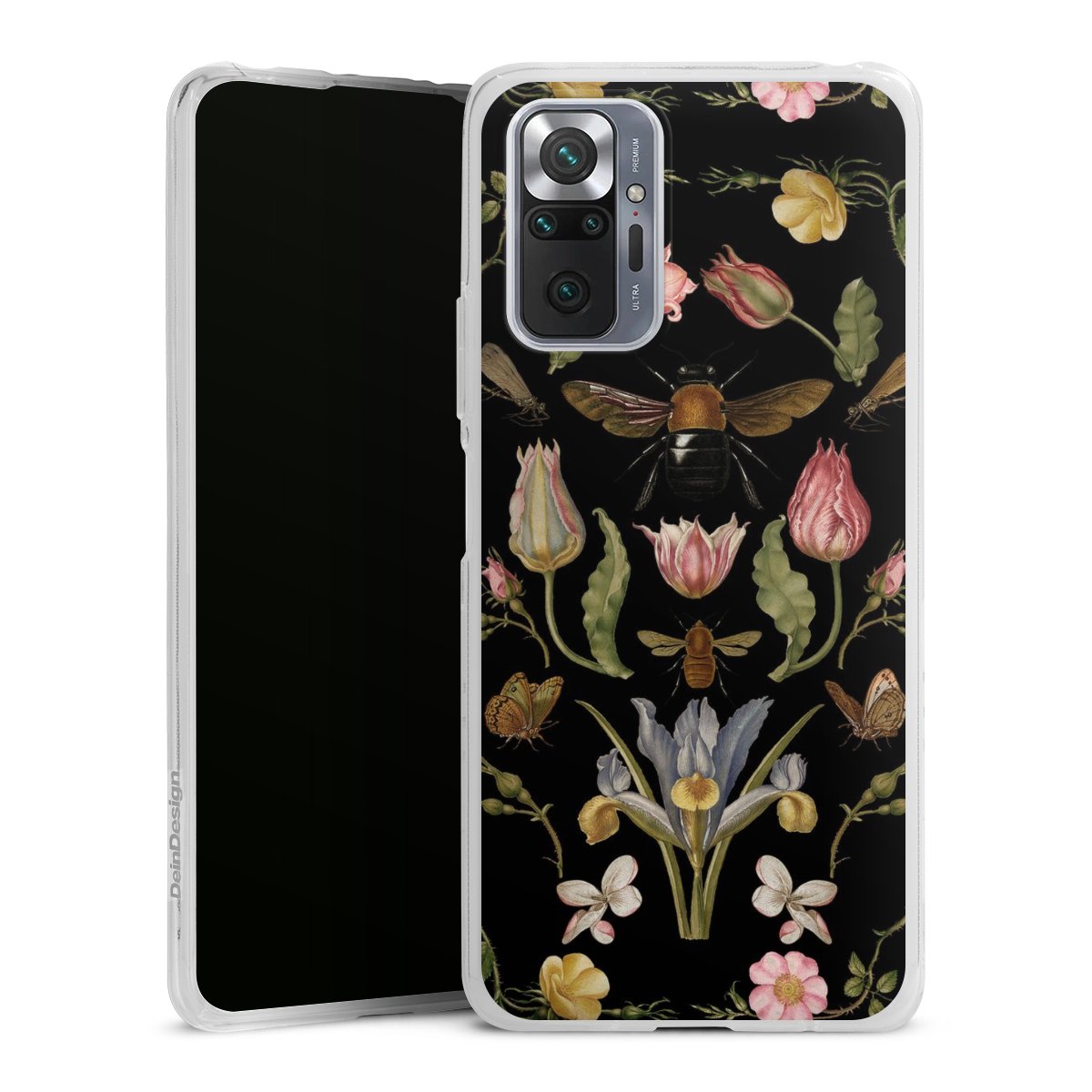 Wildblumen und Biene Schwarz