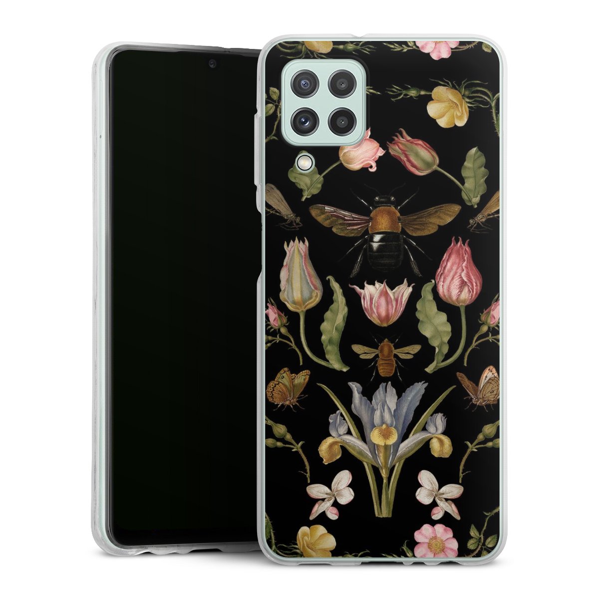 Wildblumen und Biene Schwarz