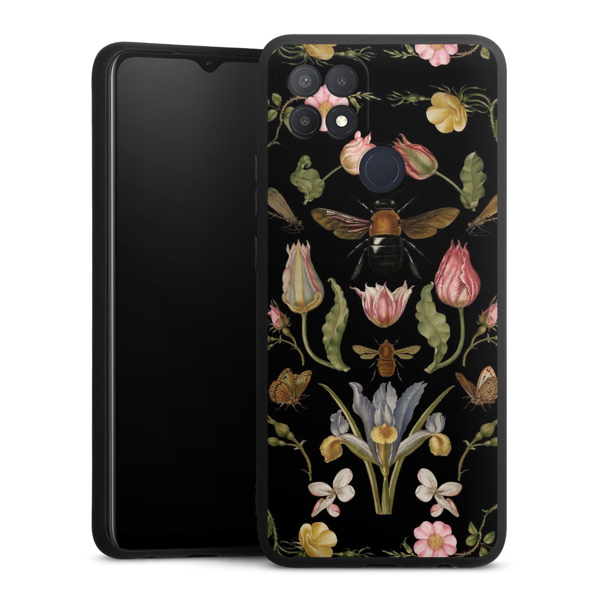 Veldbloemen en Bijen Zwart