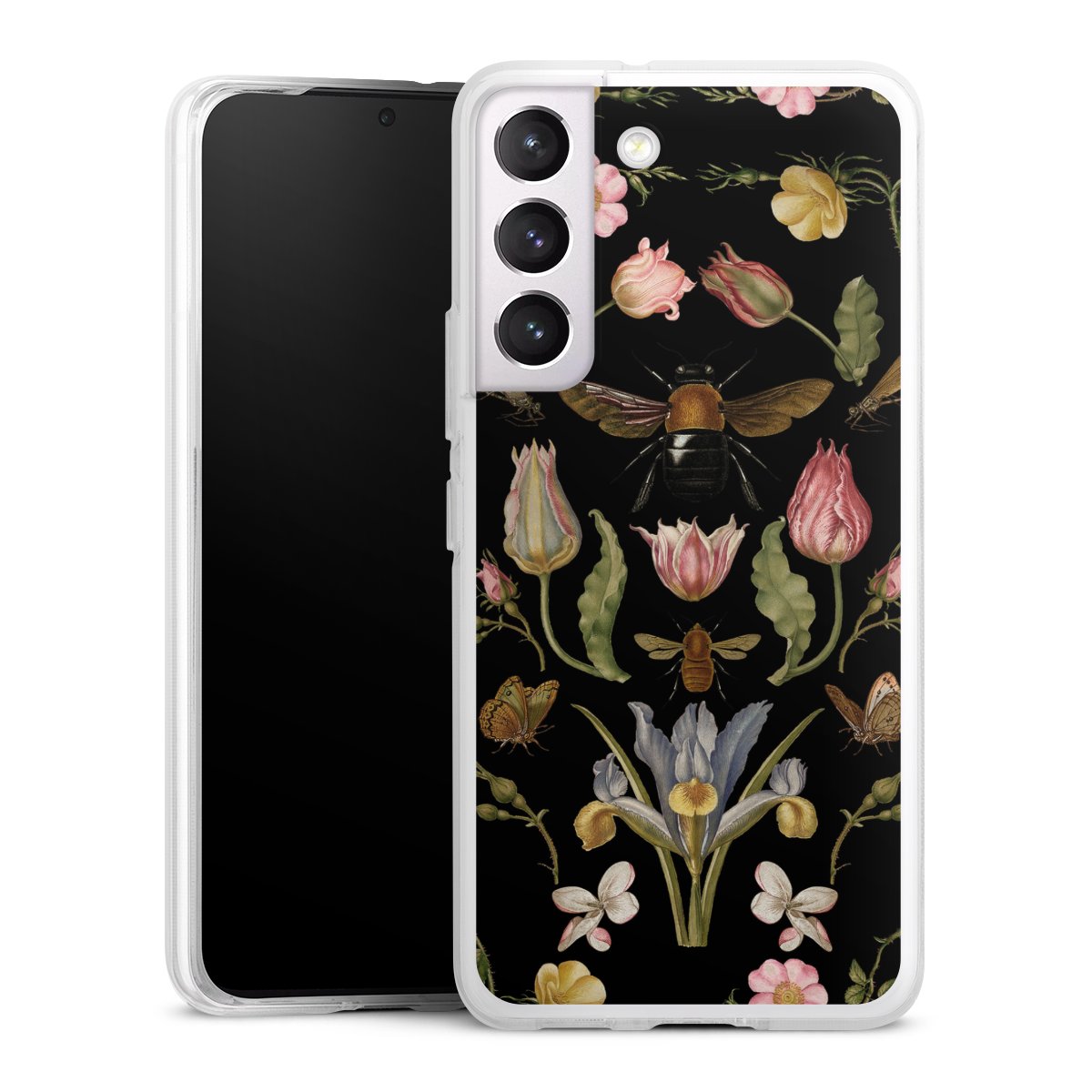 Wildblumen und Biene Schwarz