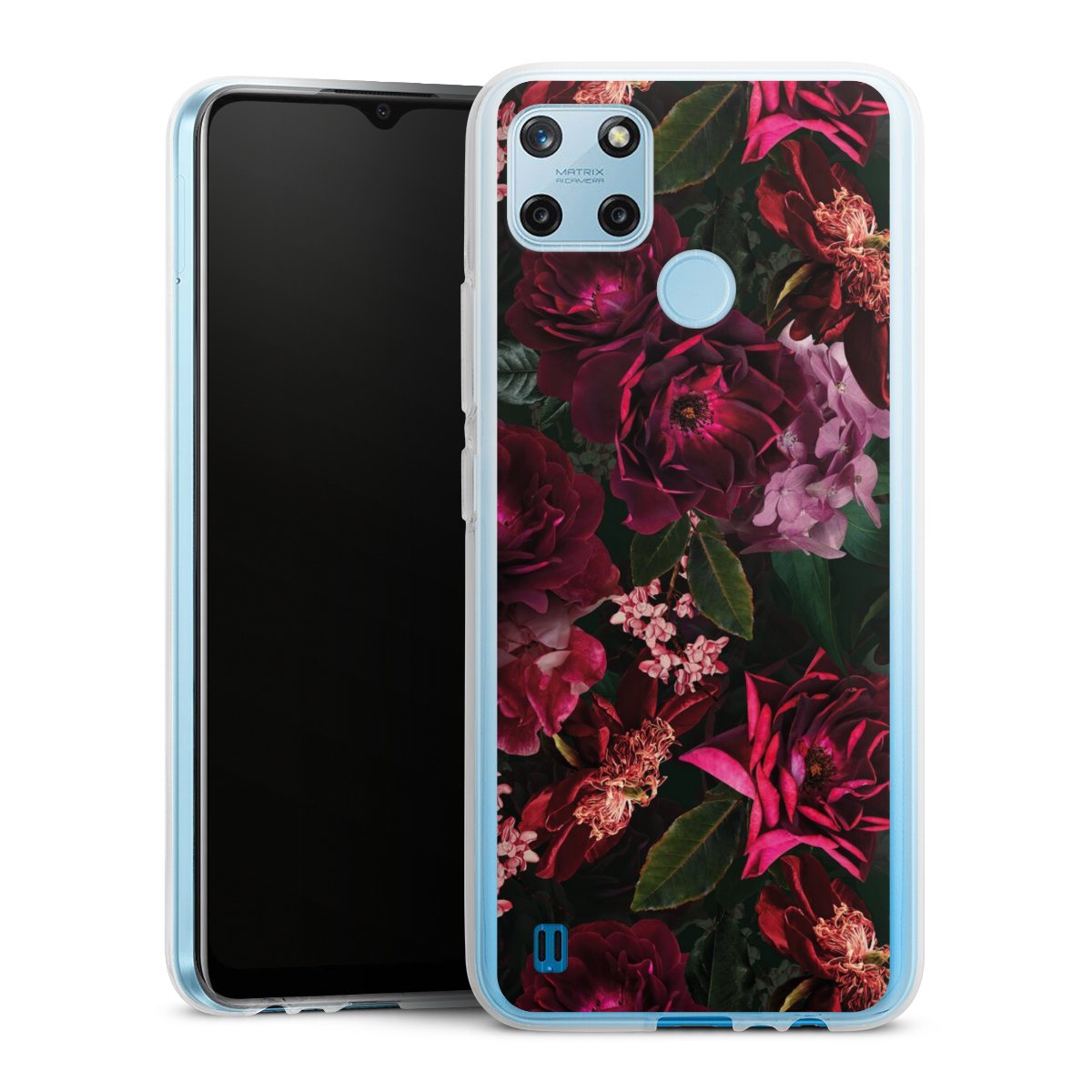 Donkerrode en roze bloemen