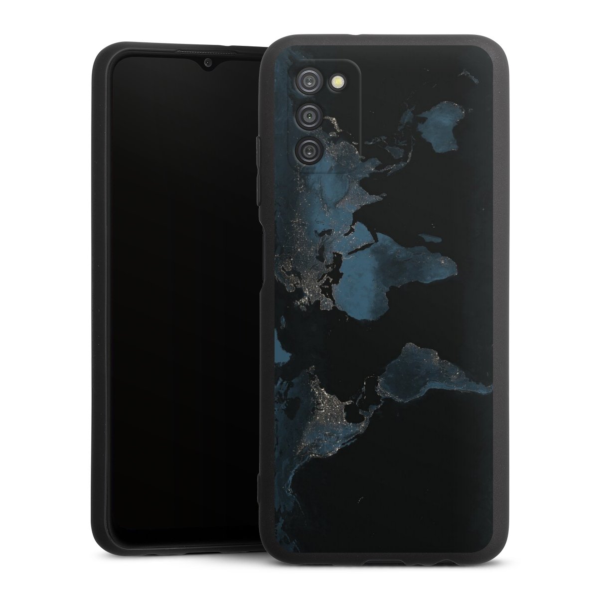 Mappa del mondo con luce notturna