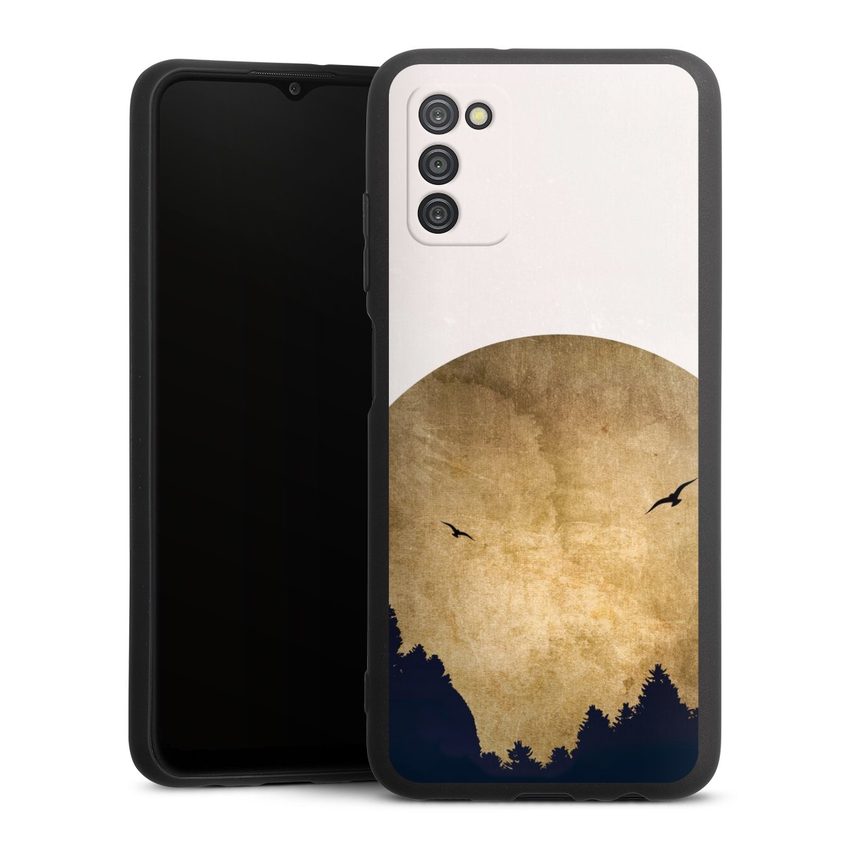 Deux oiseaux et la lune