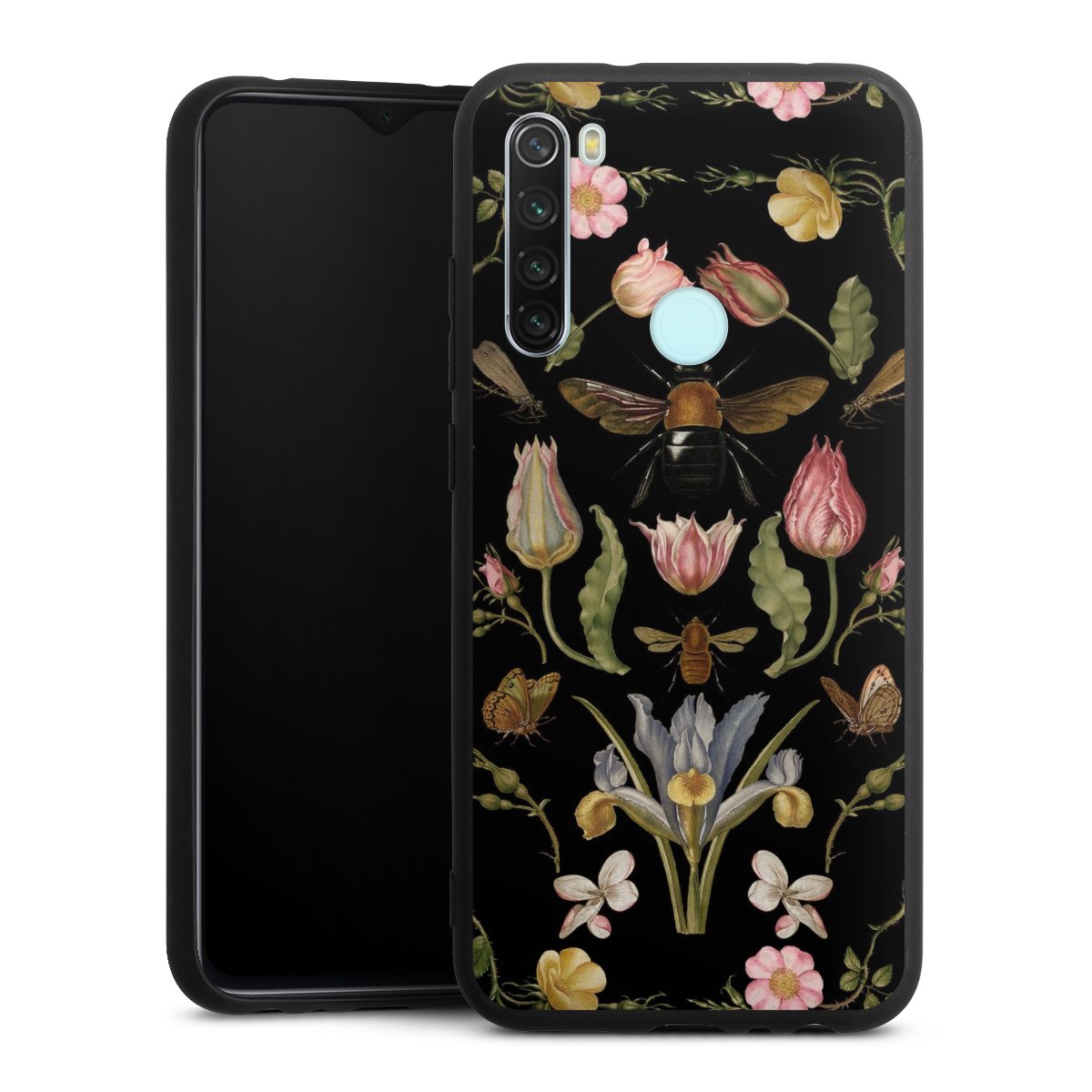 Wildblumen und Biene Schwarz