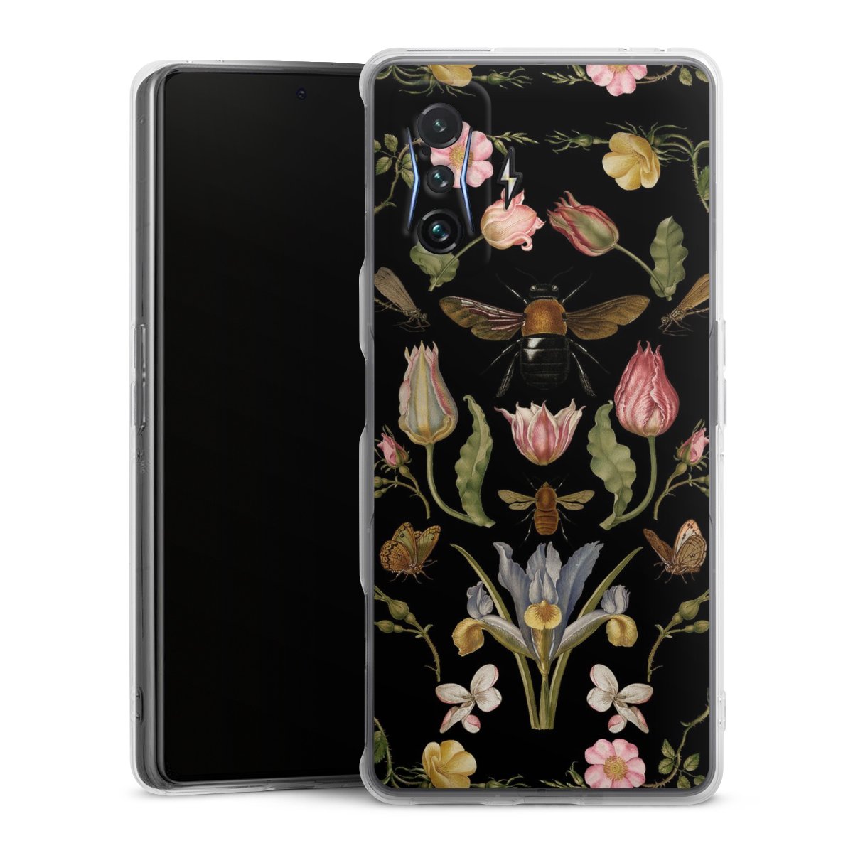 Fiori di campo e api nere