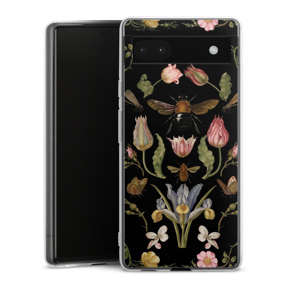 Wildblumen und Biene Schwarz