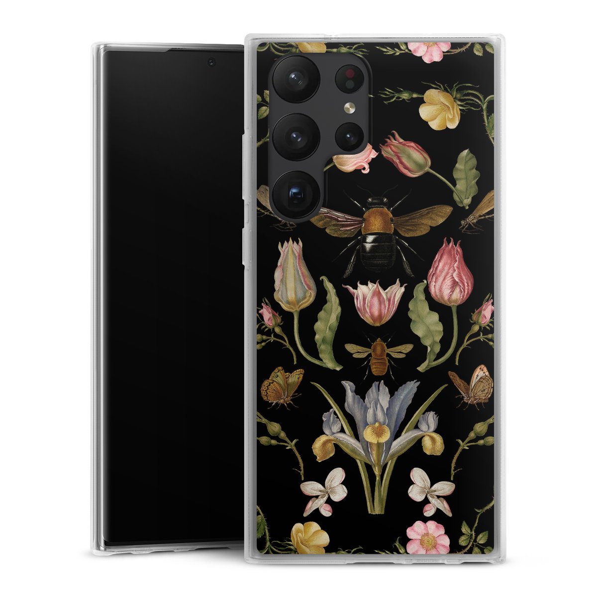 Wildblumen und Biene Schwarz