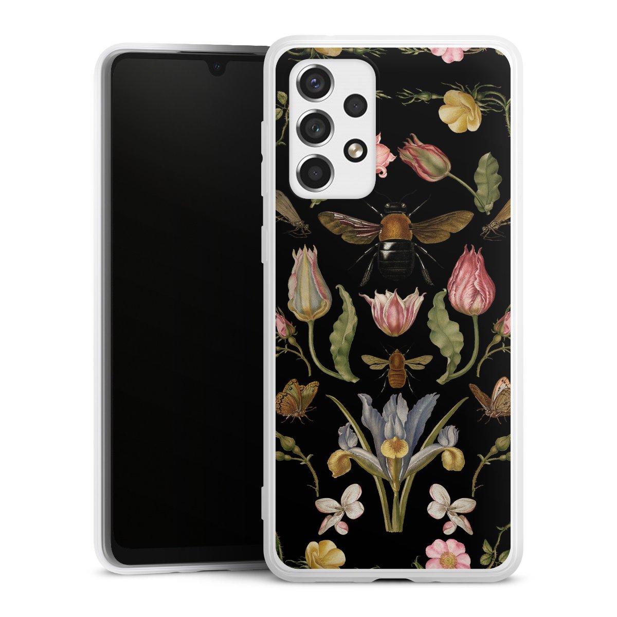 Wildblumen und Biene Schwarz