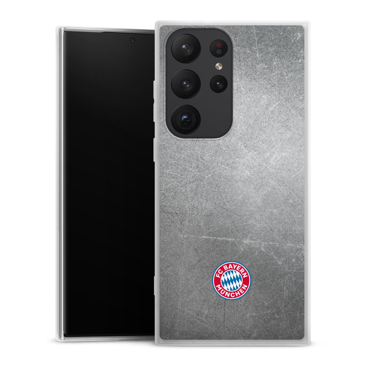 Klassisches FCB Logo Klein - Bunt auf Metalllook