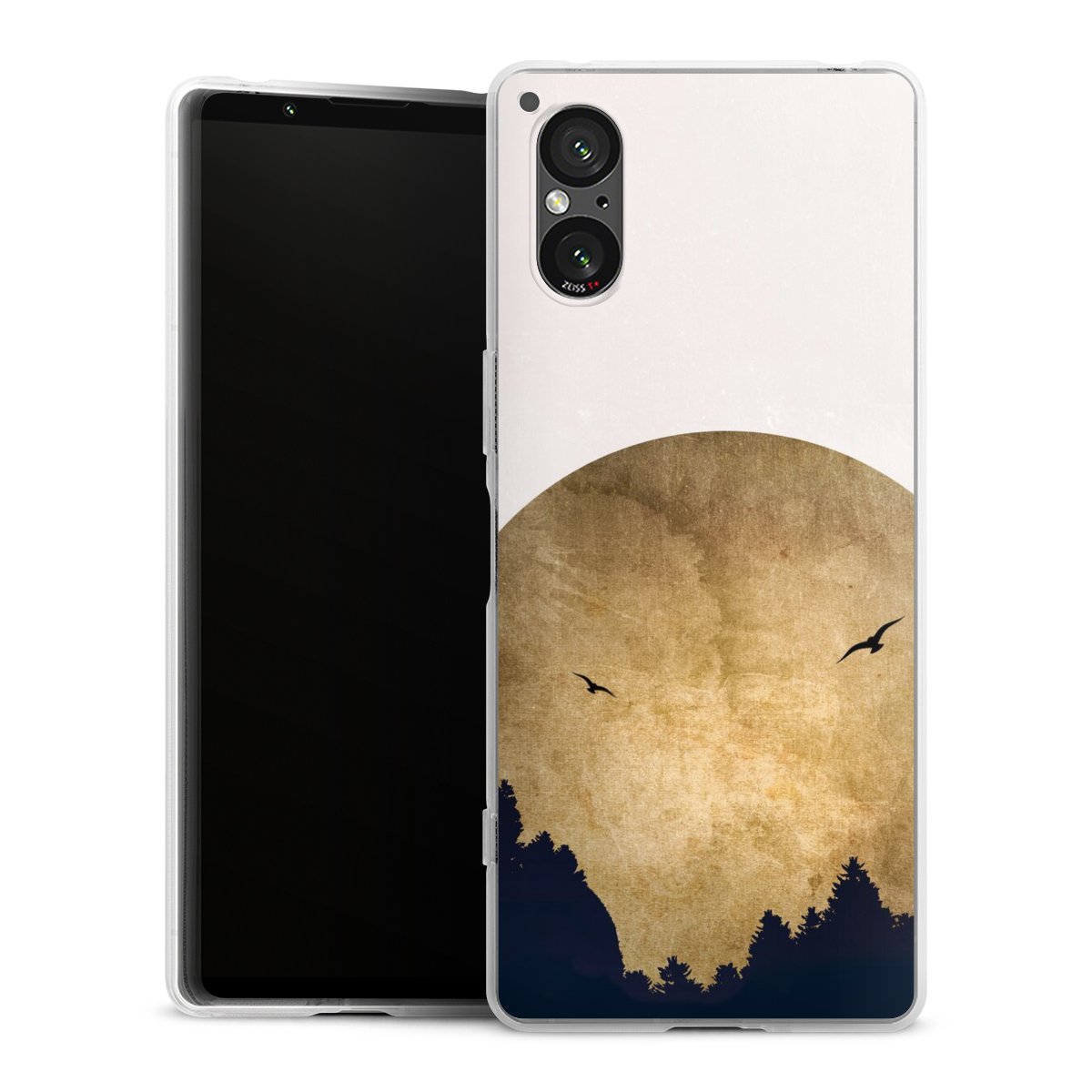 Twee vogels en de maan