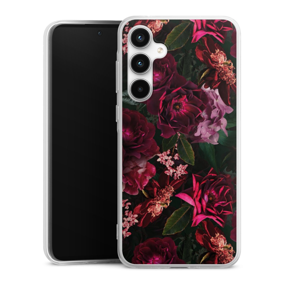 Donkerrode en roze bloemen
