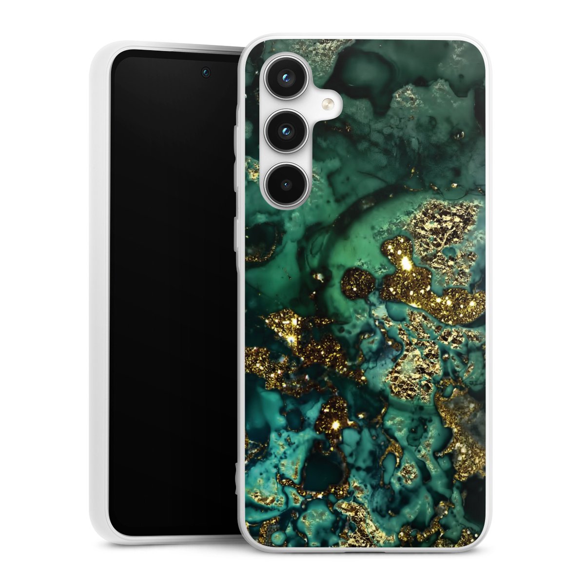 Aspetto marmorizzato ciano glitterato