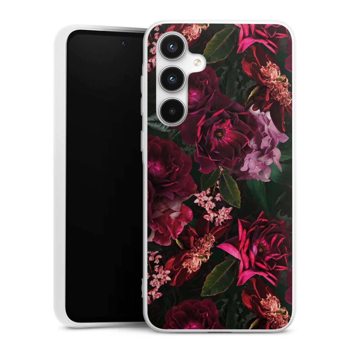 Donkerrode en roze bloemen