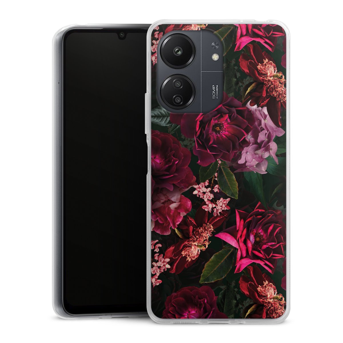 Donkerrode en roze bloemen