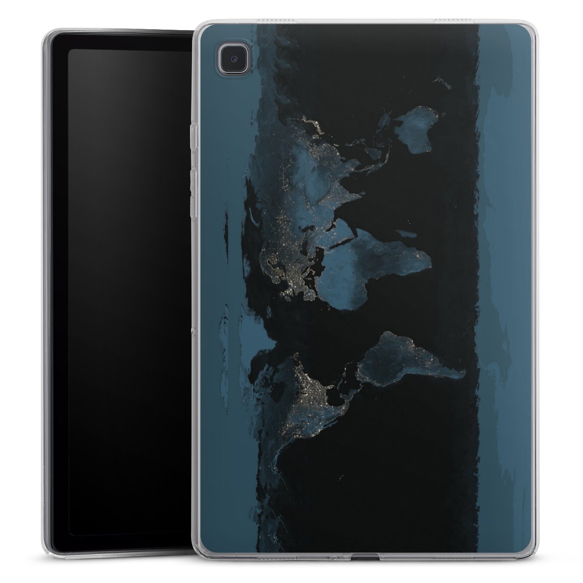 Mappa del mondo con luce notturna