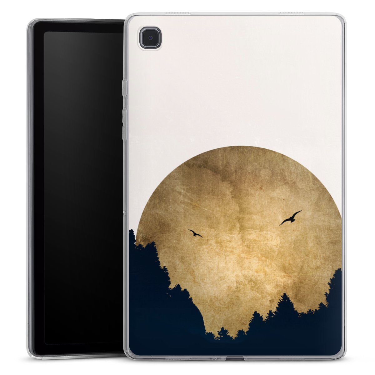 Deux oiseaux et la lune
