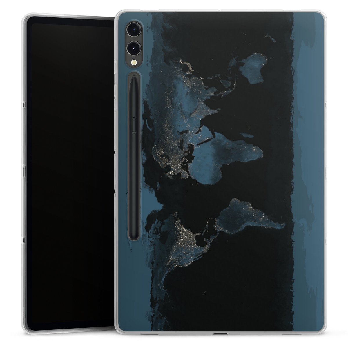 Mappa del mondo con luce notturna