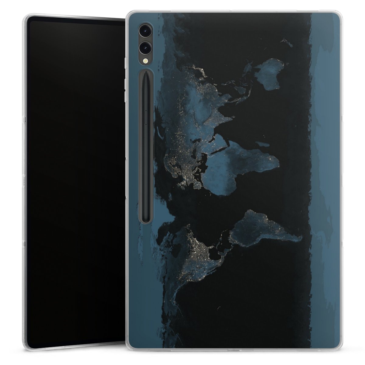 Mappa del mondo con luce notturna