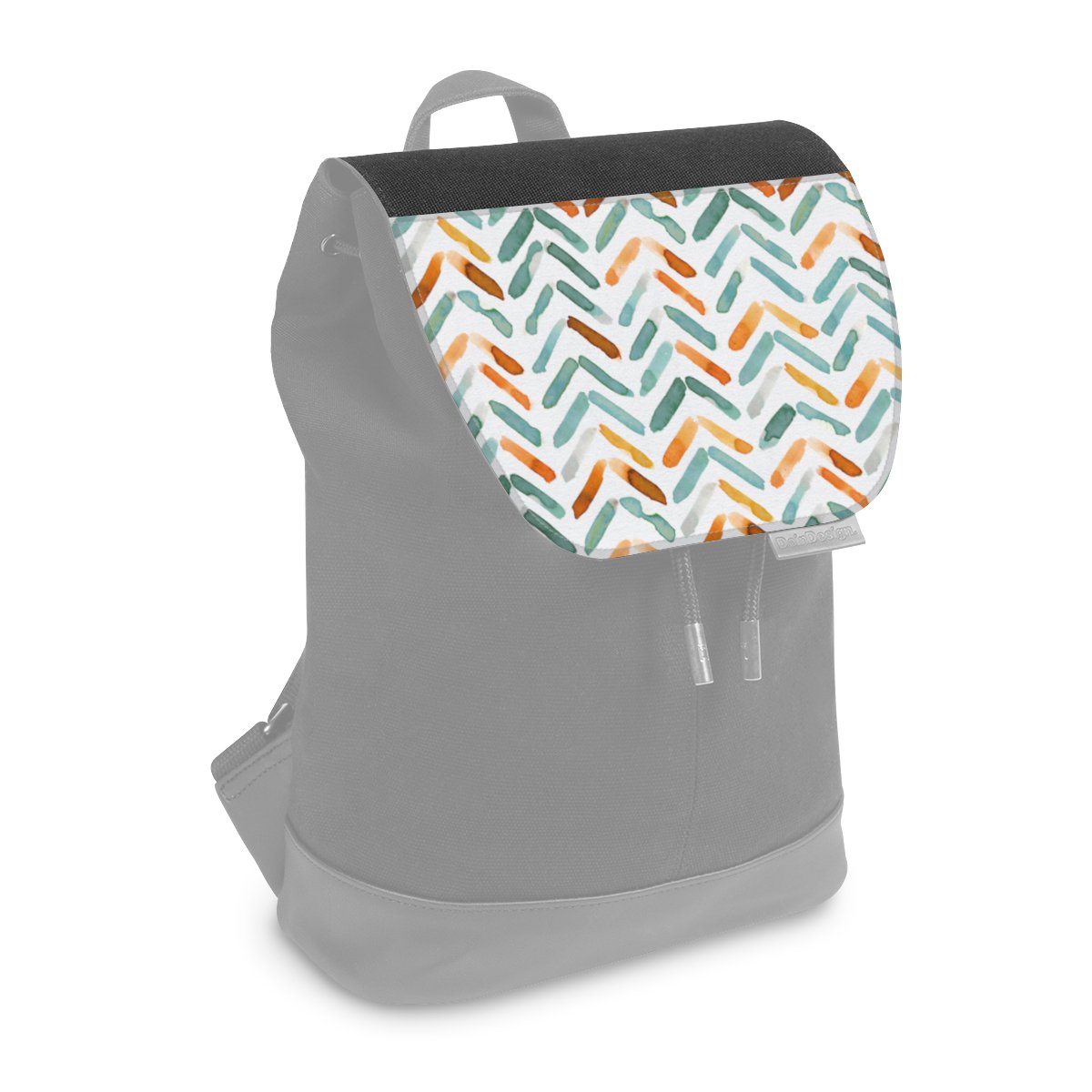 Elegantes Herbstchevron Blau Orange