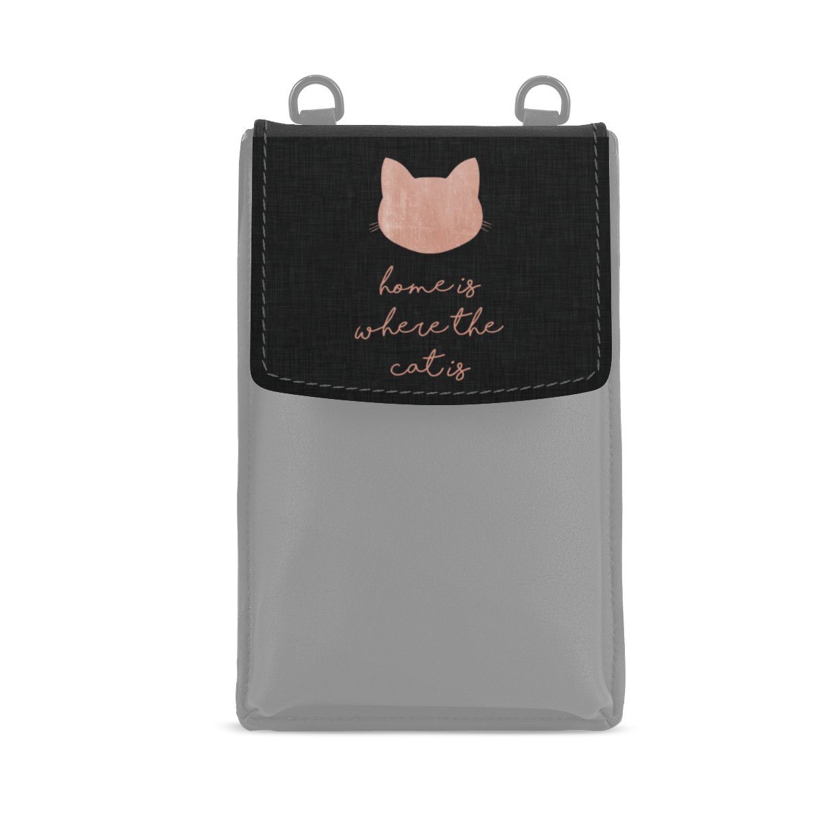 Home Is Where The Cat Is - Roze op zwart 