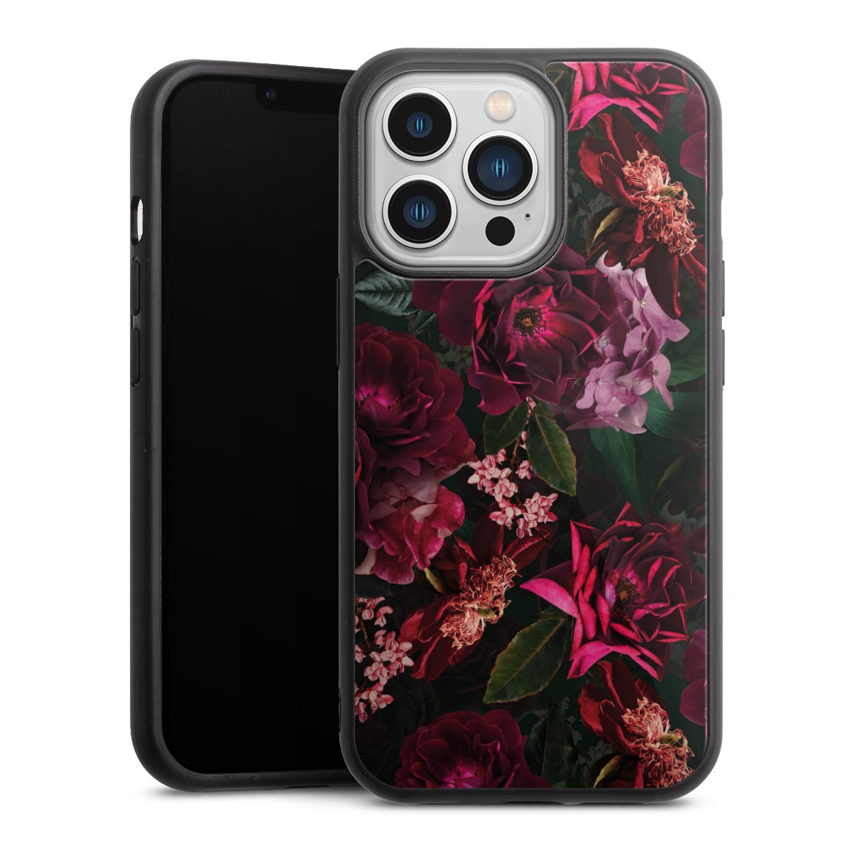 Dunkelrote und rosa Blüten